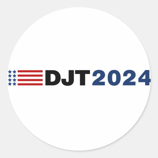 トランプ2024 DJT ラウンドシール (正面)
