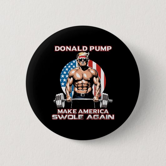 トランプ2024 Donald Pump再びアメリカスワールを作る 缶バッジ (正面)