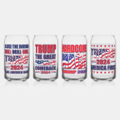 トランプ2024 Drill Drill閉縁どじる ガラス缶 (正面)