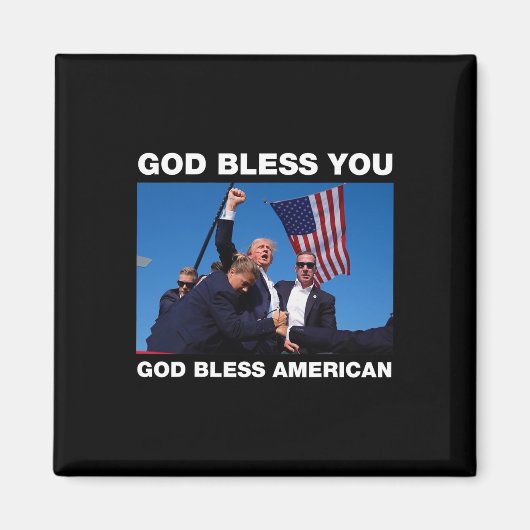トランプ2024 God Bless You - God Bless America マグネット (正面)
