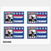 トランプ2024 RWB 長方形シール (シート)