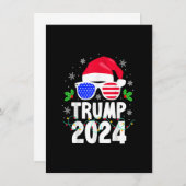 トランプ2024 Santa Hatクリスマスライトクリスマスおもしろい 招待状 (正面/裏面)