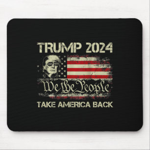 トランプ2024 Take America Back American Flag (on Bac) マウスパッド