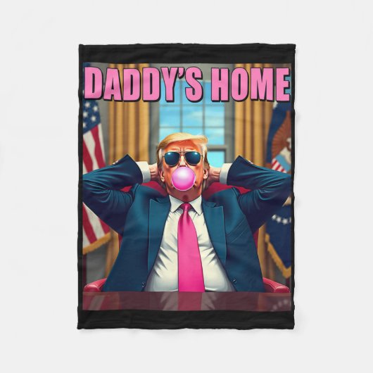 トランプ2024 Take America Back Daddy's Home Pink Bub フリースブランケット (正面)