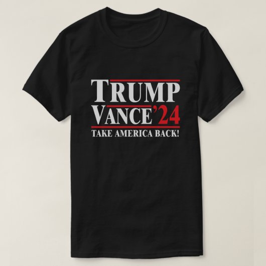 トランプ2024 "Take America Back" Tシャツブラック Tシャツ (デザイン正面)