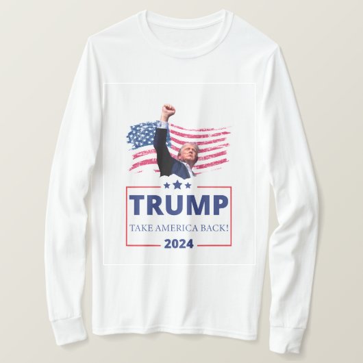トランプ2024 "Take America Back" Tシャツ (デザイン正面)