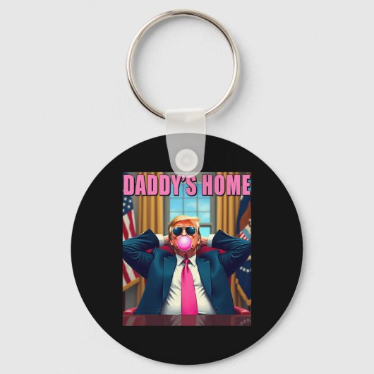 トランプ2024 Take America Ck Daddy's Home Pink Bubbl キーホルダー (正面)