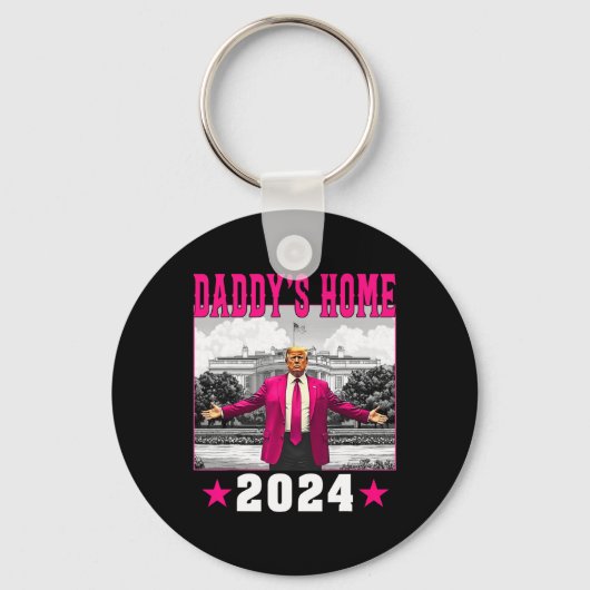 トランプ2024 Take America Ck Daddy's Home Trump Pink キーホルダー (正面)