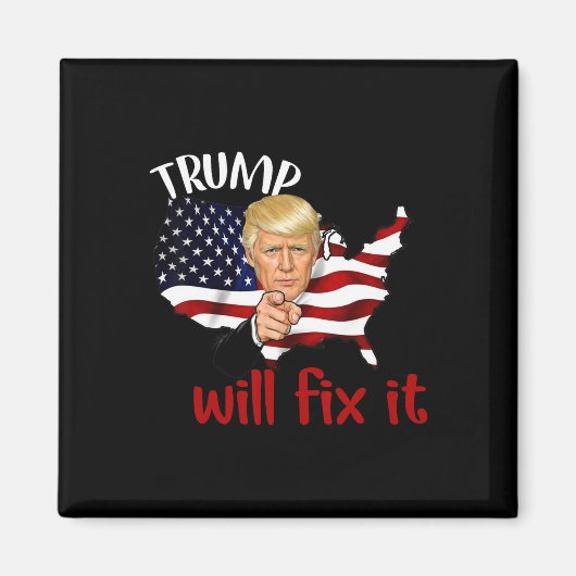 トランプ2025年選挙で直すデザイン マグネット (正面)
