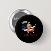 トランプ2025年選挙で解決するデザイン 缶バッジ (正面&裏面)