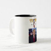 トランプ2025金ゴールドポートレートマグカップ☕米国45 47 ツートーンマグカップ (正面左)