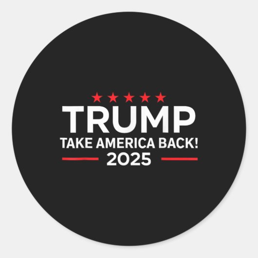 トランプ2025 - Donald Trump 2025 Take America Byck ラウンドシール (正面)