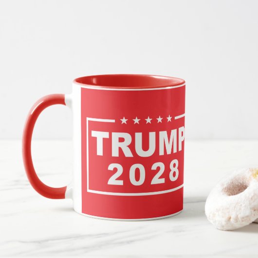 トランプ2028おもしろい大統領ドナルド・トランプ マグカップ (ドーナツ)