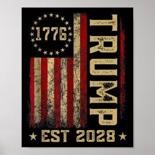トランプ2028投票ドナルド・トランプ・アメリカ米国国旗Vinta ポスター