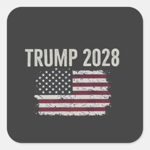 トランプ2028米国旗の大統領選挙 スクエアシール
