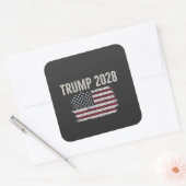 トランプ2028米国旗の大統領選挙 スクエアシール (封筒)