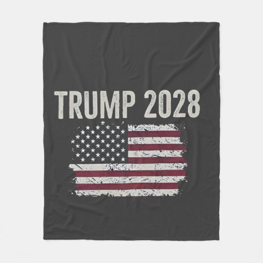 トランプ2028米国旗の大統領選挙 フリースブランケット (正面)
