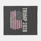 トランプ2028米国旗の大統領選挙 フリースブランケット (正面(横))