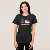 トランプ2028米州旗はっきりした トライブレンドＴシャツ (正面全面)