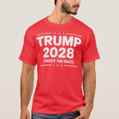 トランプ2028 Tシャツ – ルールを書き直す愛国的 (正面)