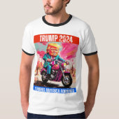トランプ2204アメリカを前進させる Tシャツ (正面)