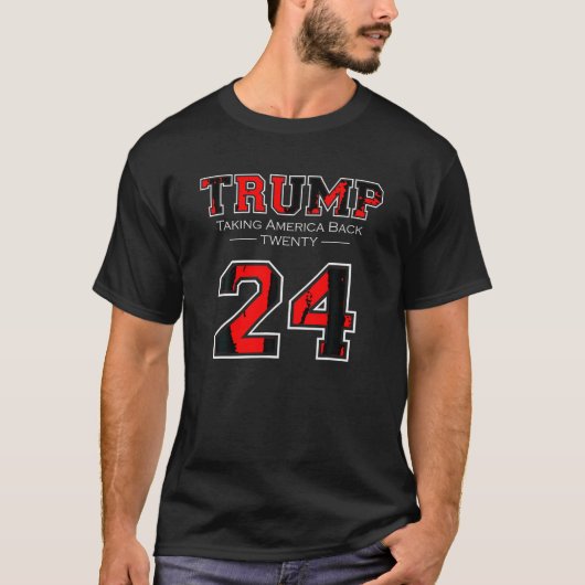 トランプ24アメリカを取り戻すドナルド・トランプ2024赤 Tシャツ (正面)