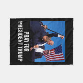 トランプ4大統領 フリースブランケット (正面(横))