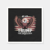 トランプ45日47日大統領国旗2025イーグルアメリカ スタンダードカクテルナプキン (正面)