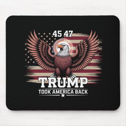 トランプ45日47日大統領国旗2025イーグルアメリカ マウスパッド (正面)