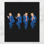 トランプ45 47おもしろいダンス踊りUSA社長 ワインラベル (シングルラベル)