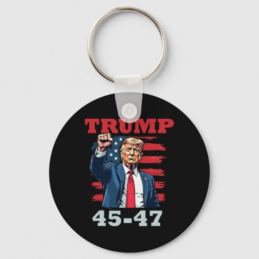 トランプ45-47はっきりした大統領のデザイン キーホルダー (正面)