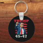 トランプ45-47はっきりした大統領のデザイン キーホルダー (正面)