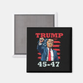トランプ45-47はっきりした大統領のデザイン マグネット (正面/裏面)