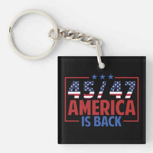 トランプ45-47アメリカが戻ってきた キーホルダー (正面)