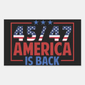 トランプ45-47アメリカが戻ってきた 長方形シール (正面)