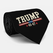 トランプ45 47アメリカ合衆国国旗のレトロヴィンテージ ネクタイ (ロール)