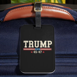 トランプ45 47アメリカ合衆国国旗のレトロヴィンテージ ラゲッジタグ