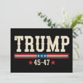 トランプ45 47アメリカ合衆国国旗のレトロヴィンテージ 招待状 (スタンド正面)