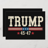 トランプ45 47アメリカ合衆国国旗のレトロヴィンテージ 招待状 (正面/裏面)