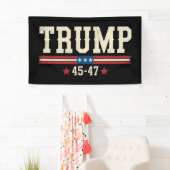 トランプ45 47アメリカ合衆国国旗のレトロヴィンテージ 横断幕 (インサイチュ)