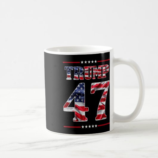 トランプ45-47メガアメリカ国旗2024選大統領の択 コーヒーマグカップ (右)
