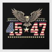 トランプ45 47ヴィンテージアメリカ合衆国イーグル国旗 ウィンドウサイン (シート)