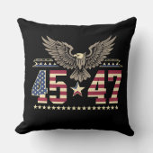 トランプ45 47ヴィンテージアメリカ合衆国イーグル国旗 クッション (正面)