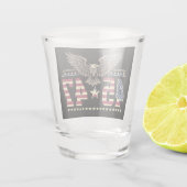 トランプ45 47ヴィンテージアメリカ合衆国イーグル国旗 ショットグラス (裏面)