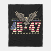 トランプ45 47ヴィンテージアメリカ合衆国イーグル国旗 フリースブランケット (正面)