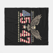 トランプ45 47ヴィンテージアメリカ合衆国イーグル国旗 フリースブランケット (正面(横))