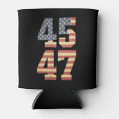 トランプ45 47ヴィンテージアメリカ合衆国国旗 缶クーラー (正面)