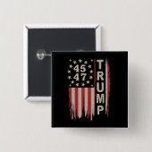 トランプ45 47ヴィンテージレトロアメリカ合衆国国旗 缶バッジ (正面&裏面)