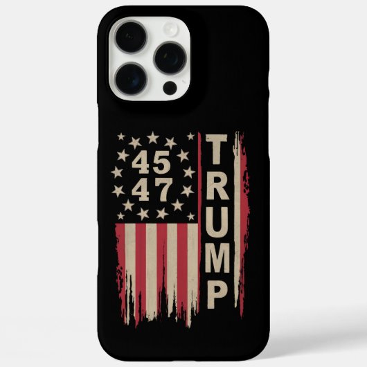 トランプ45 47ヴィンテージレトロアメリカ合衆国国旗 Case-Mate iPhoneケース (裏面)