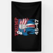 トランプ45 47ヴィンテージレトロ米国アメリカ国旗 横断幕 (縦)